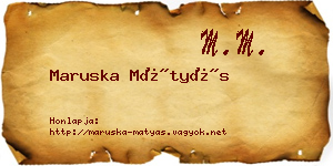 Maruska Mátyás névjegykártya